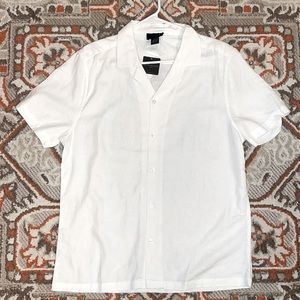 Magaschoni Man Linen blend button down